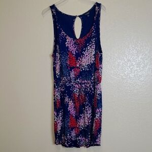 Lucky Brand Ditzy Floral Print Sleeveless Dress Blue and Pink XL